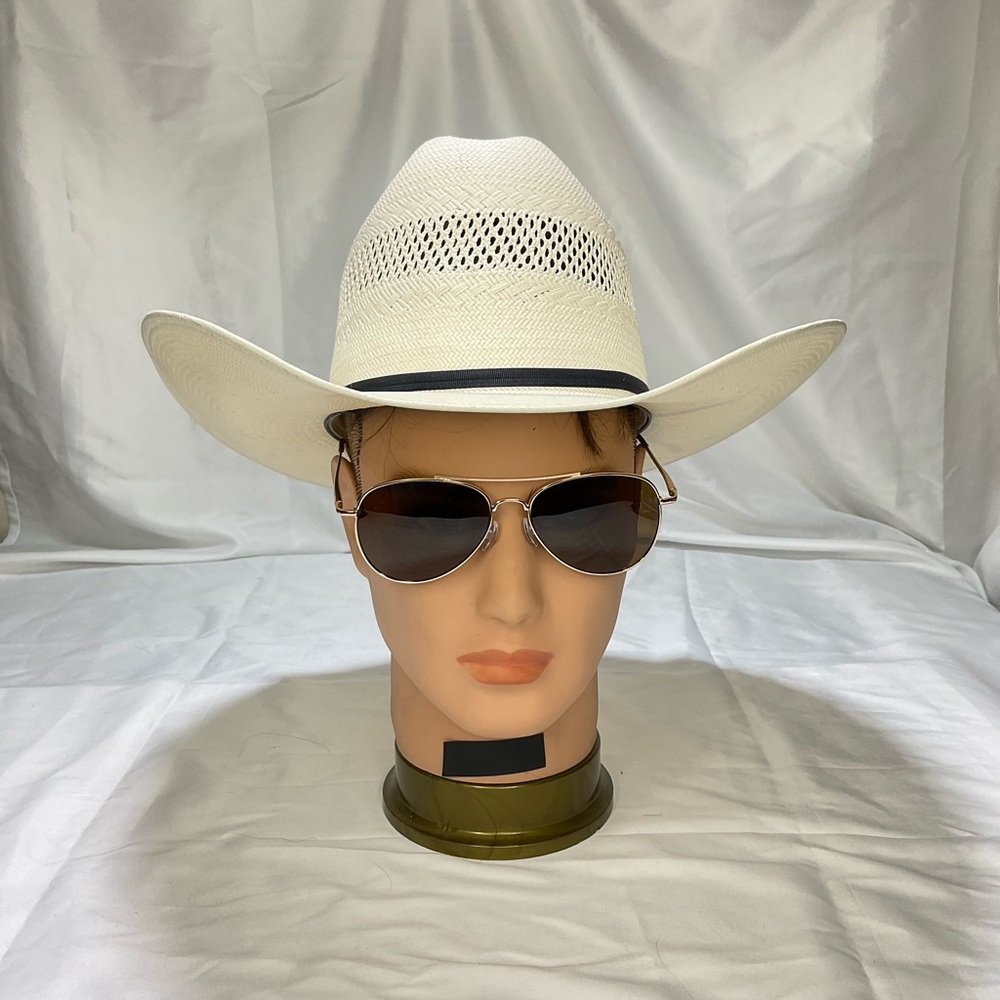Vintage M.L. Leddys Cowboy Hat Shantung Panama Bailey U-Rollit Size 7 7/8 55 USA
